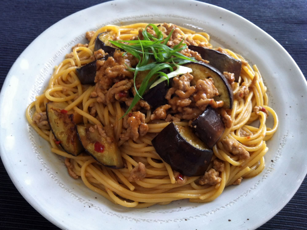 Pork & Eggplant Spaghetti