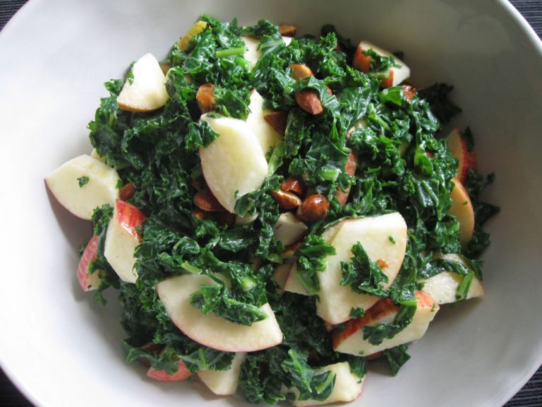 Kale Apple Almond Salad Hiroko's Recipes