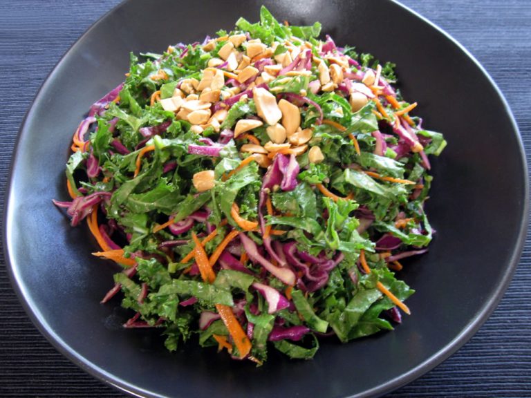 Kale Salad with Peanut Butter Dressing Hiroko's Recipes