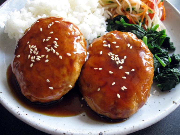 Chicken & Tofu Burgers with Teriyaki Sauce Hiroko's Recipes