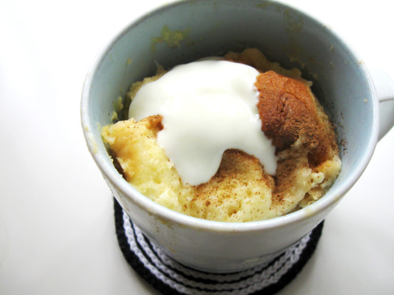 Instant Bread & Butter Mug Pudding Hiroko's Recipes