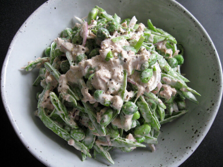 Snow Peas, Edamame & Tuna Salad Hiroko's Recipes