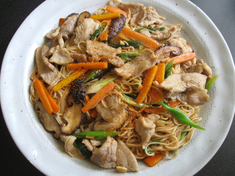 Stirfried Pork & Somen (OR Capellini) Hiroko's Recipes