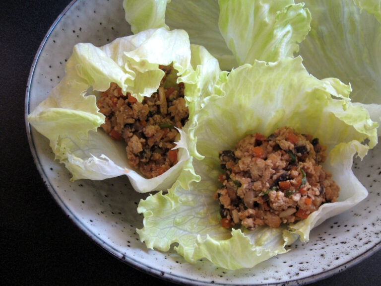 Scrumptious Tofu & Vegetable Miso in Lettuce Cups Hiroko's Recipes