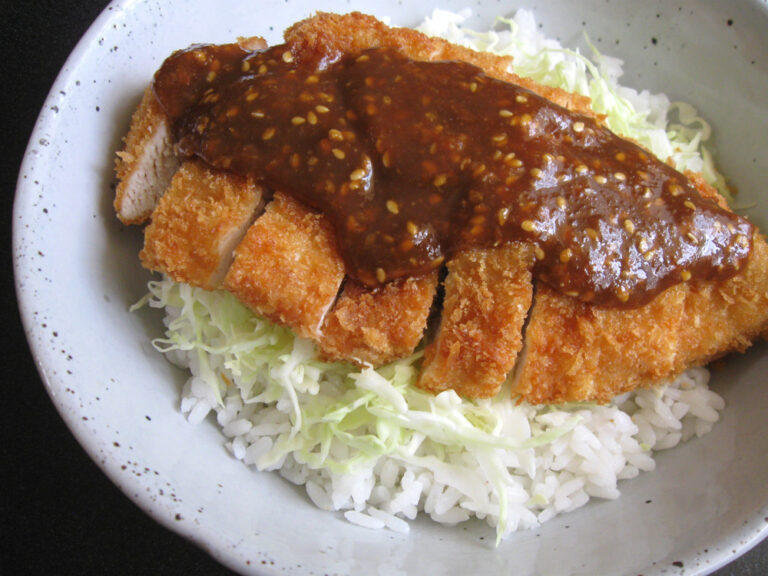 Chicken Katsu Rice Bowl with Sesame Miso Sauce Hiroko's Recipes