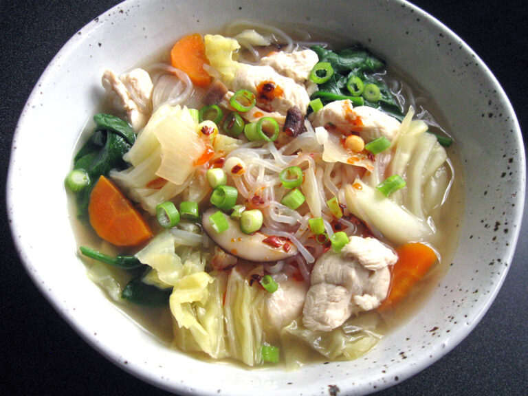 LowCalorie Chicken & Vegetable Noodle Soup Hiroko's Recipes