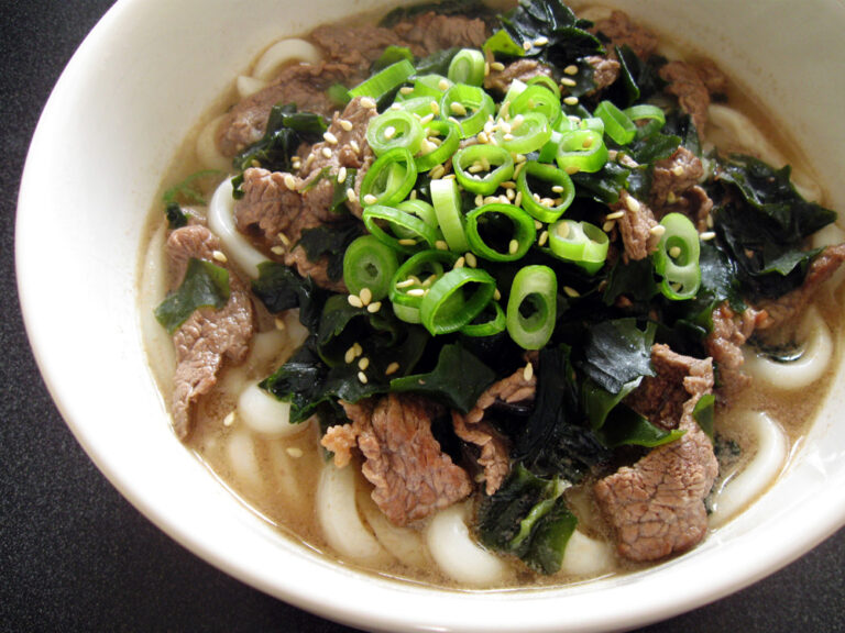 Beef & Wakame Udon Soup Hiroko's Recipes