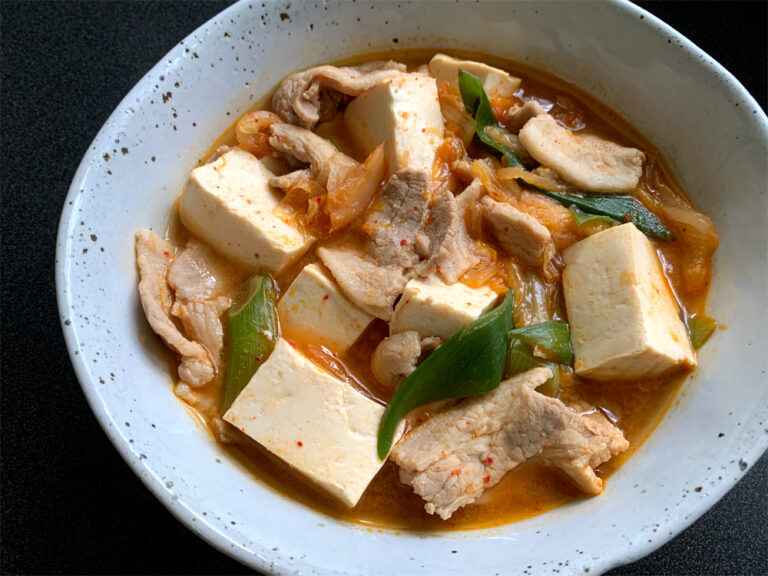 Simmered Pork & Tofu with Kimchi Hiroko's Recipes